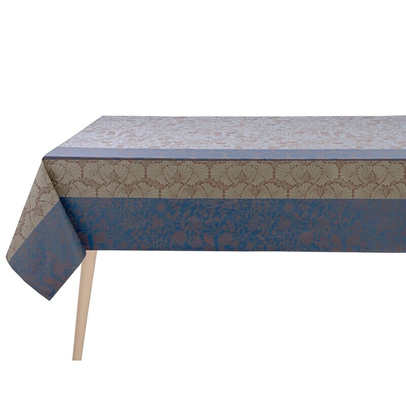 Le Jacquard Francais Cottage Blue Coated Tablecloth 59" X 59" 28904