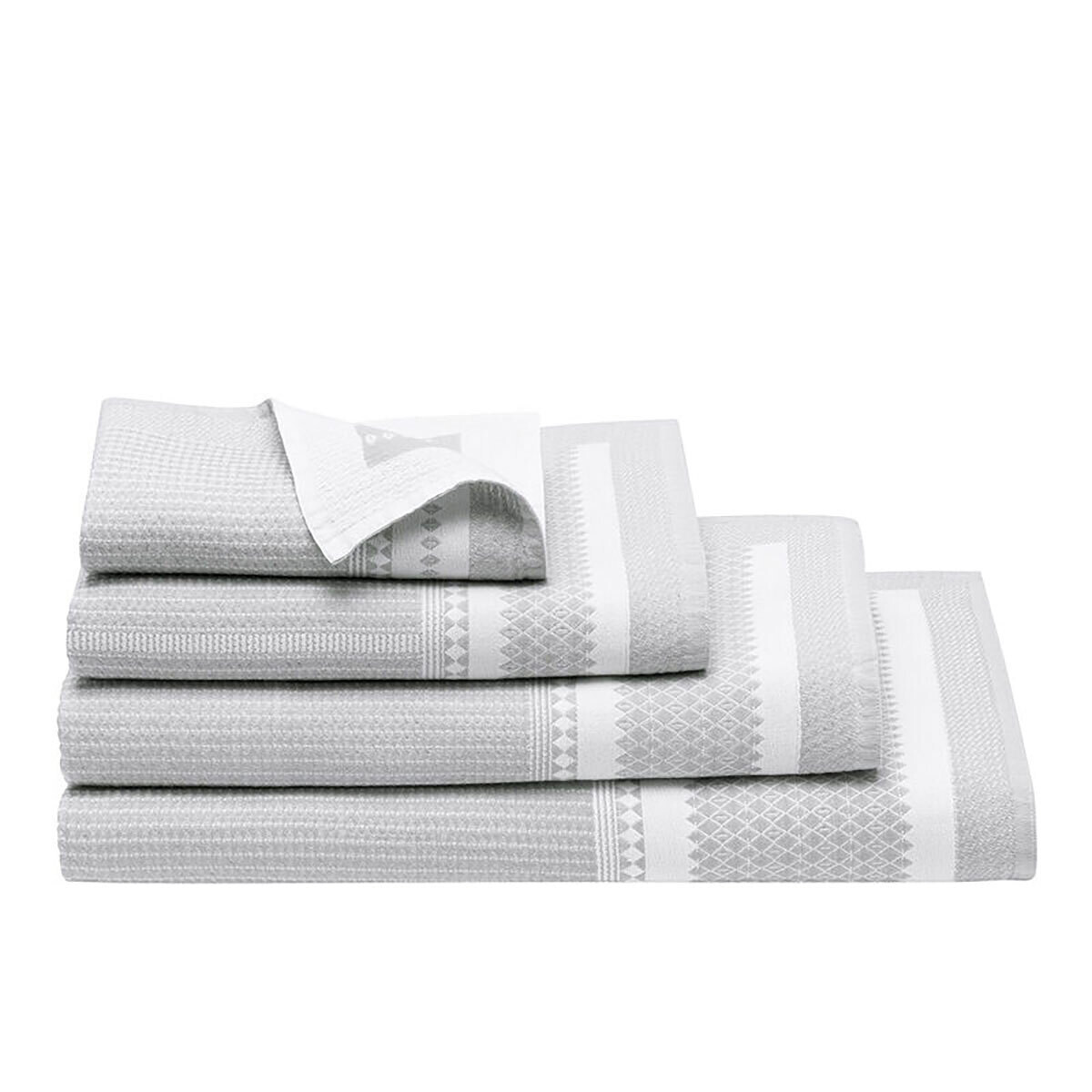 Le Jacquard Francais Bath Club Grey Guest Towel 29153 Set of 4, MPN: 29153,