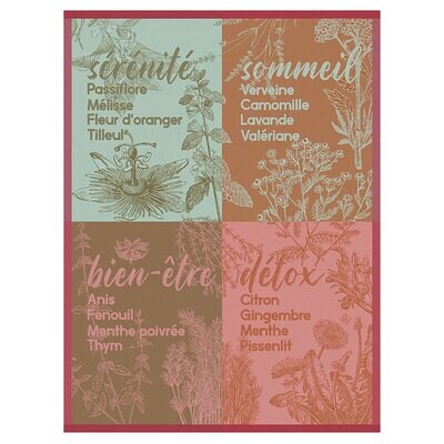 Le Jacquard Francais Serenites Pink Tea Towel 28978 Set of 4, MPN: 28978,