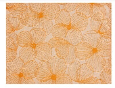 Le Jacquard Francais A La Carte Fleurs Papillons Orange Coated Placemat 29231 Set of 4, MPN: 29231,