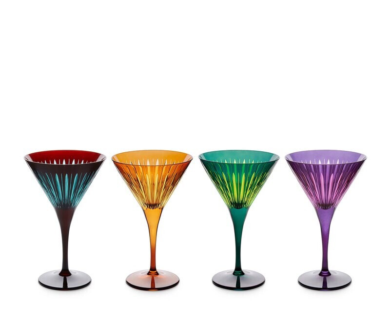 L'Objet Prism Martini Glasses Set of 4 Assorted PS0042