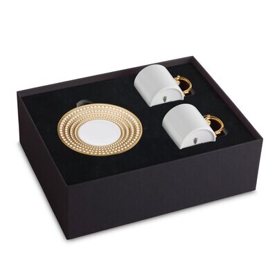 L&#39;Objet Perlee Espresso Cup Saucer Set of 2 Gold PR259, MPN: PR259, 810009646990