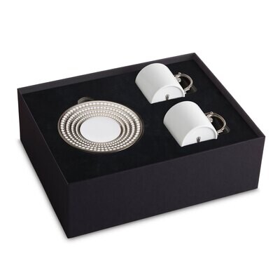 L&#39;Objet Perlee Espresso Cup Saucer Set of 2 Platinum PR359, MPN: PR359, 810009647003