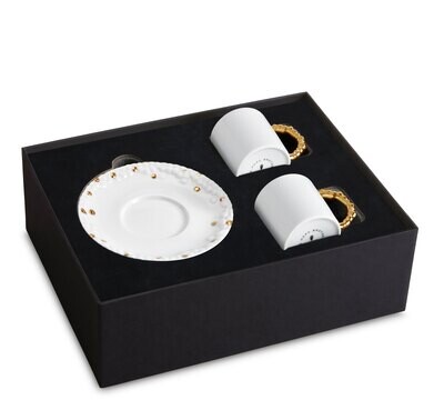 L&#39;Objet Haas Mojave Espresso Cup Saucer Set of 2 Gold HB259, MPN: HB259, 810009646983