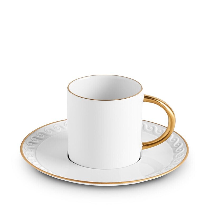 L'Objet Neptune Espresso Cup Saucer Gold NP255