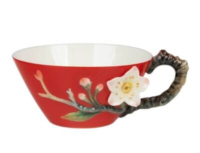Franz Porcelain Wealth And Prosperity Crabapple Blossom Design Sculptured Porcelain Cup FZ03975, MP…