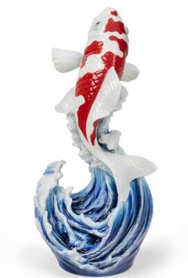 Franz Porcelain Thriving Development Koi Design Sculptured Porcelain Figurine FZ03960, MPN: FZ03960,