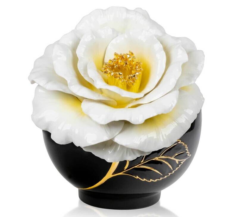 Franz Porcelain Wishes Come True Camellia Design Sculptured Procelain Figurine Limited Edition FZ03955