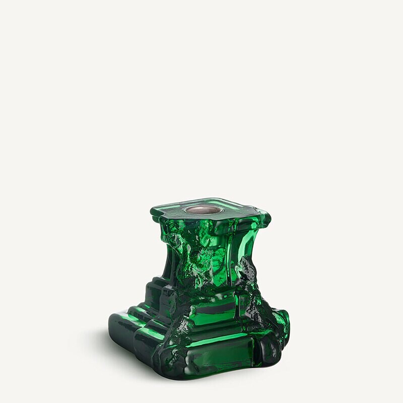 Kosta Boda Rocky Baroque Candlestick Emerald Green Small 7062315