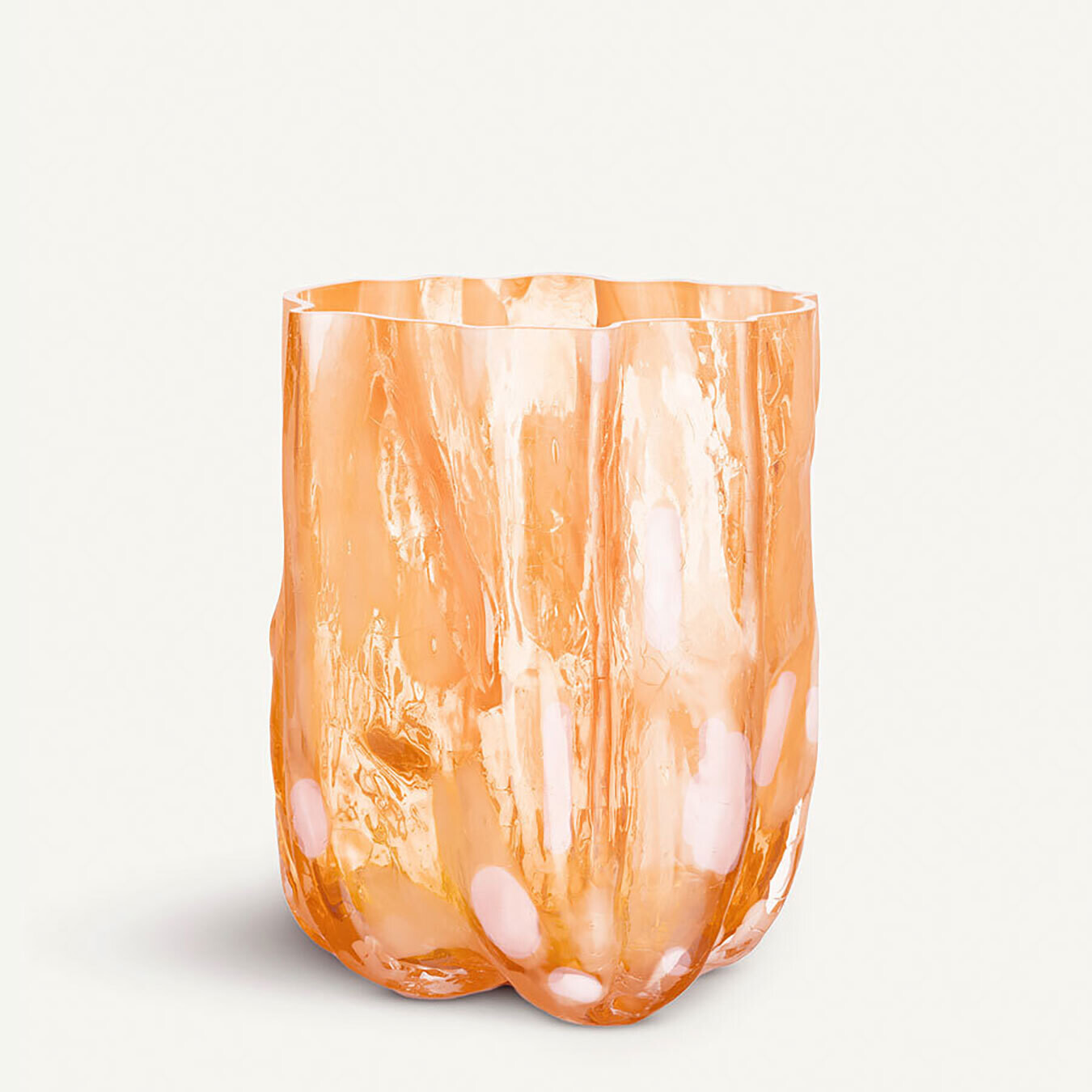 Kosta Boda Crackle Vase Amber Flamingo Tall 7042311