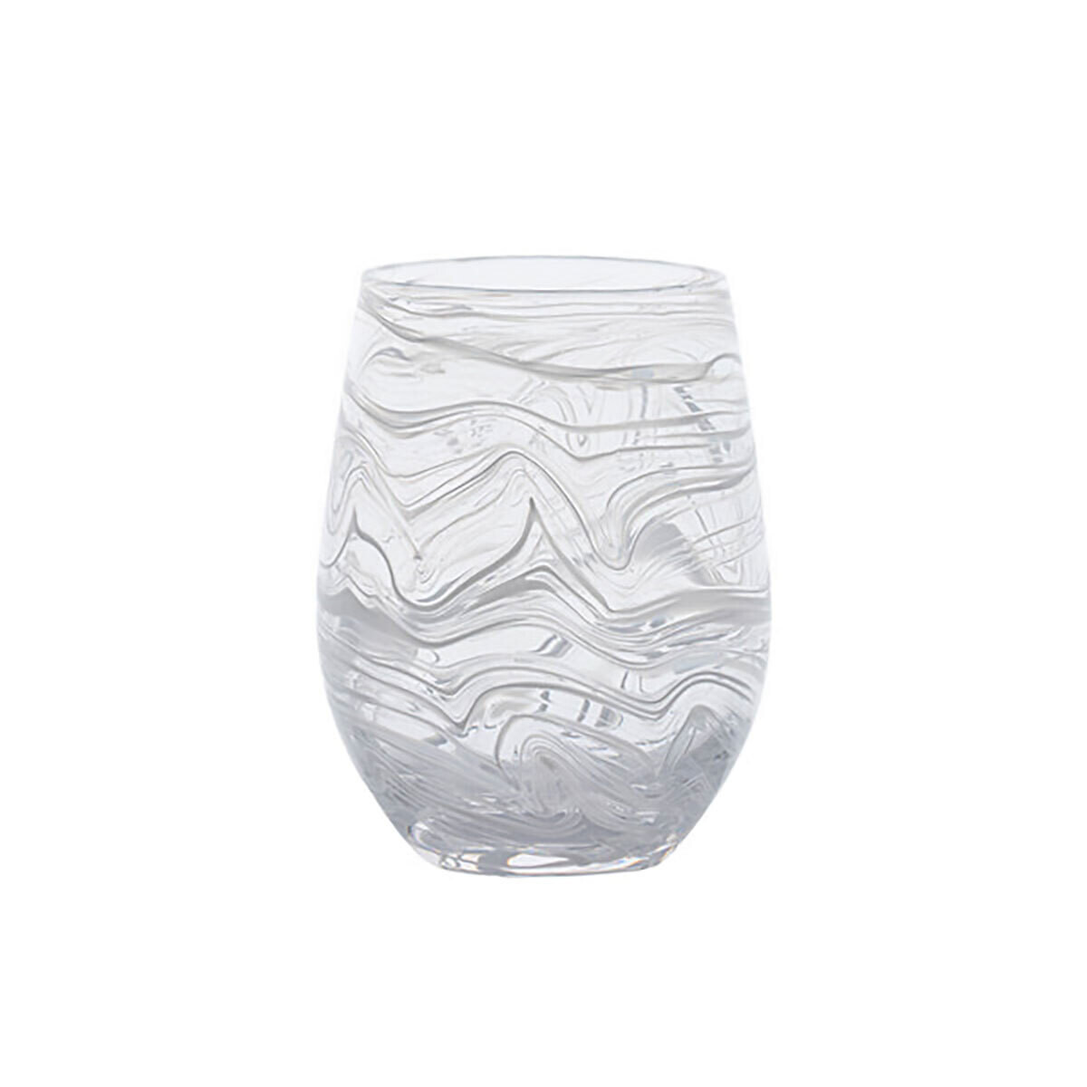 Juliska Puro Marbled Stemless Wine Glass White PGM105/10