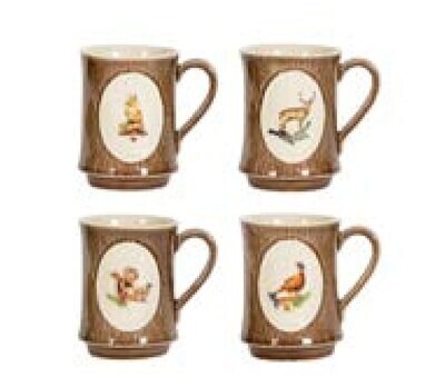 Juliska Forest Walk Animal Mug Assorted Set of 4 CWC06SET/90, MPN: CWC06SET/90, 810113173375