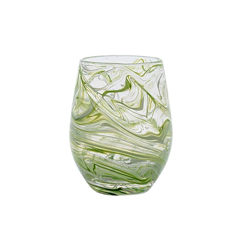 Juliska Puro Marbled Stemless Wine Glass Green PGM105/21