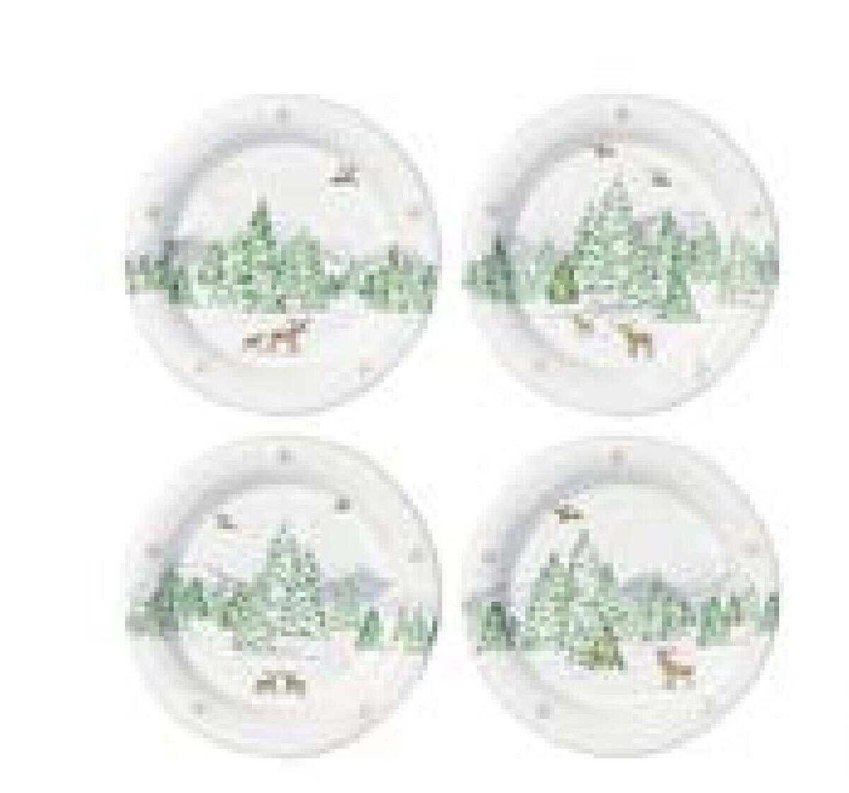 Juliska Berry &amp; Thread North Pole Side Cocktail Plate Assorted Set of 4 JN03SETX/88, MPN: JN03SETX/…
