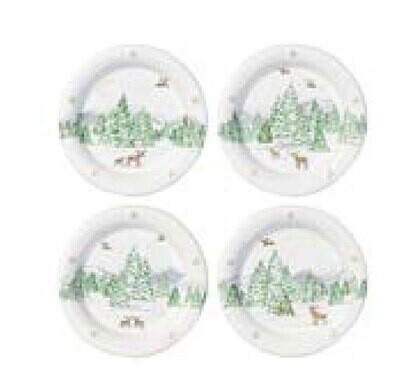 Juliska Berry &amp; Thread North Pole Side Cocktail Plate Assorted Set of 4 JN03SETX/88, MPN: JN03SETX/…