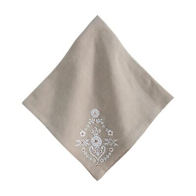 Juliska Heidi Embroidered Napkin Natural LB94/66, MPN: LB94/66, 810113174051