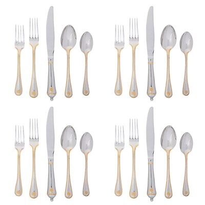 Juliska Berry &amp; Thread 20 Piece Place Setting Polished with Gold FWBT29SET/50, MPN: FWBT29SET/50, 8…