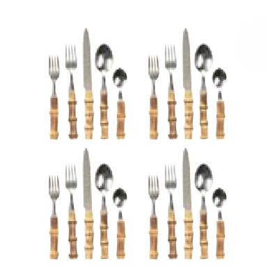 Juliska Bamboo 20 Piece Place Setting Natural JF5PSET/NB, MPN: JF5PSET/NB, 810113178257