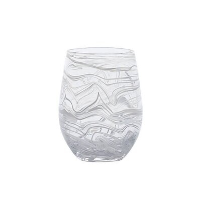 Juliska Puro Marbled Stemless Wine Glass White PGM105/10, MPN: PGM105/10, 810113177359