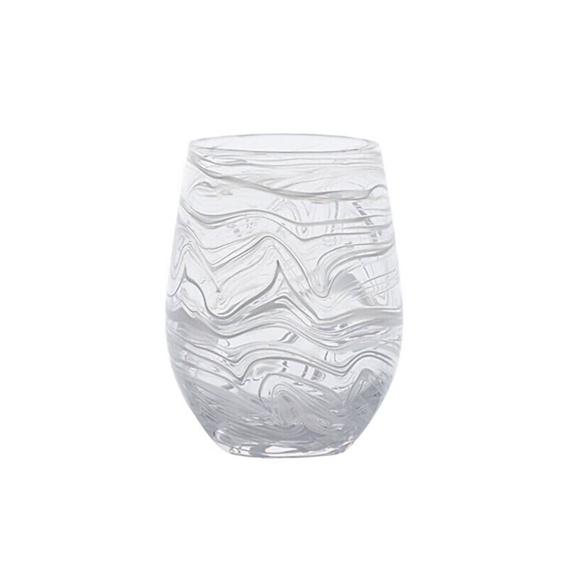 Juliska Puro Marbled Stemless Wine Glass White PGM105/10