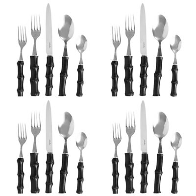 Juliska Bamboo 20 Piece Place Setting Black JF5PSET/03, MPN: JF5PSET/03, 810113178264