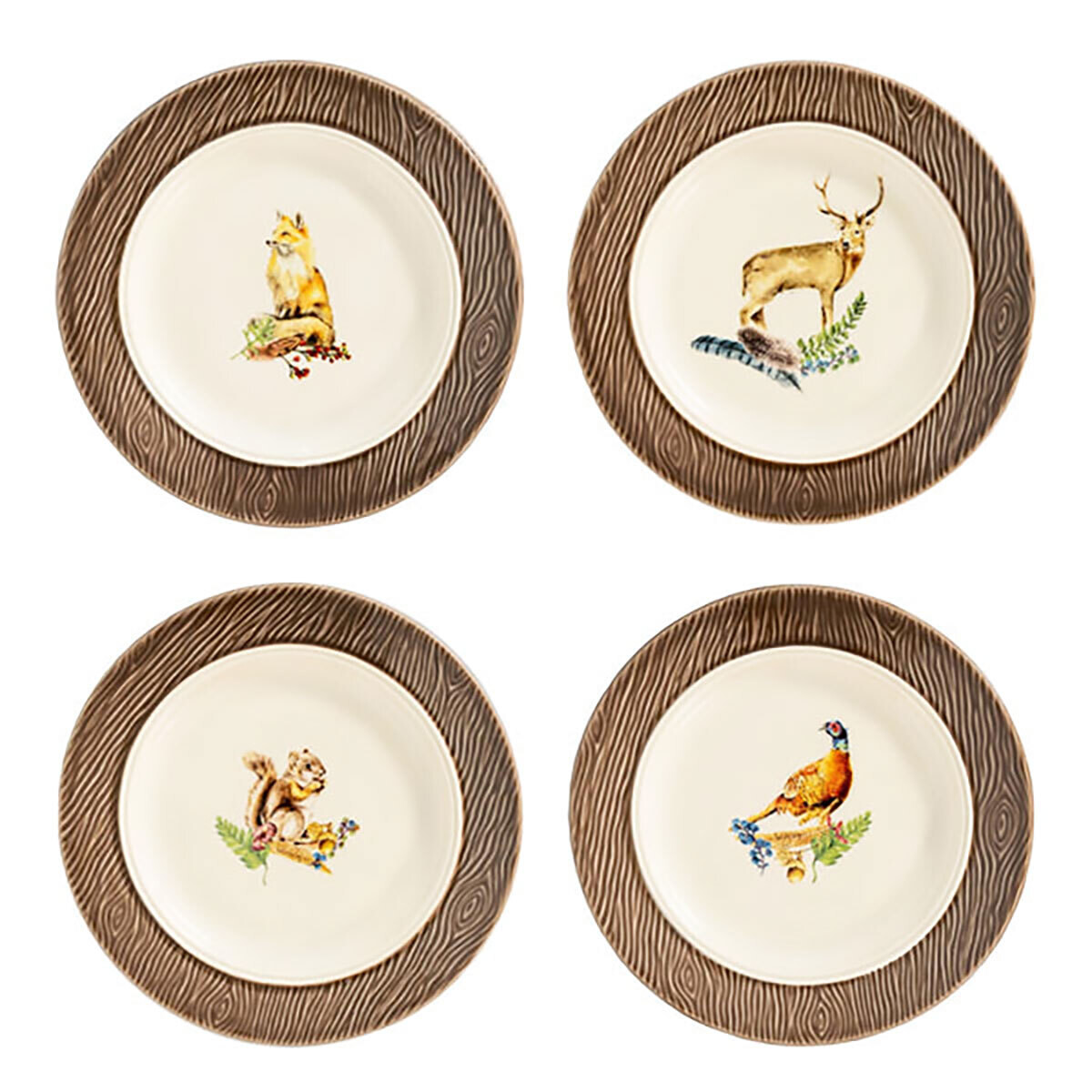 Juliska Forest Walk Animal Side Cocktail Plate Assorted Set of 4 CWC53SET/90, MPN: CWC53SET/90, 810…