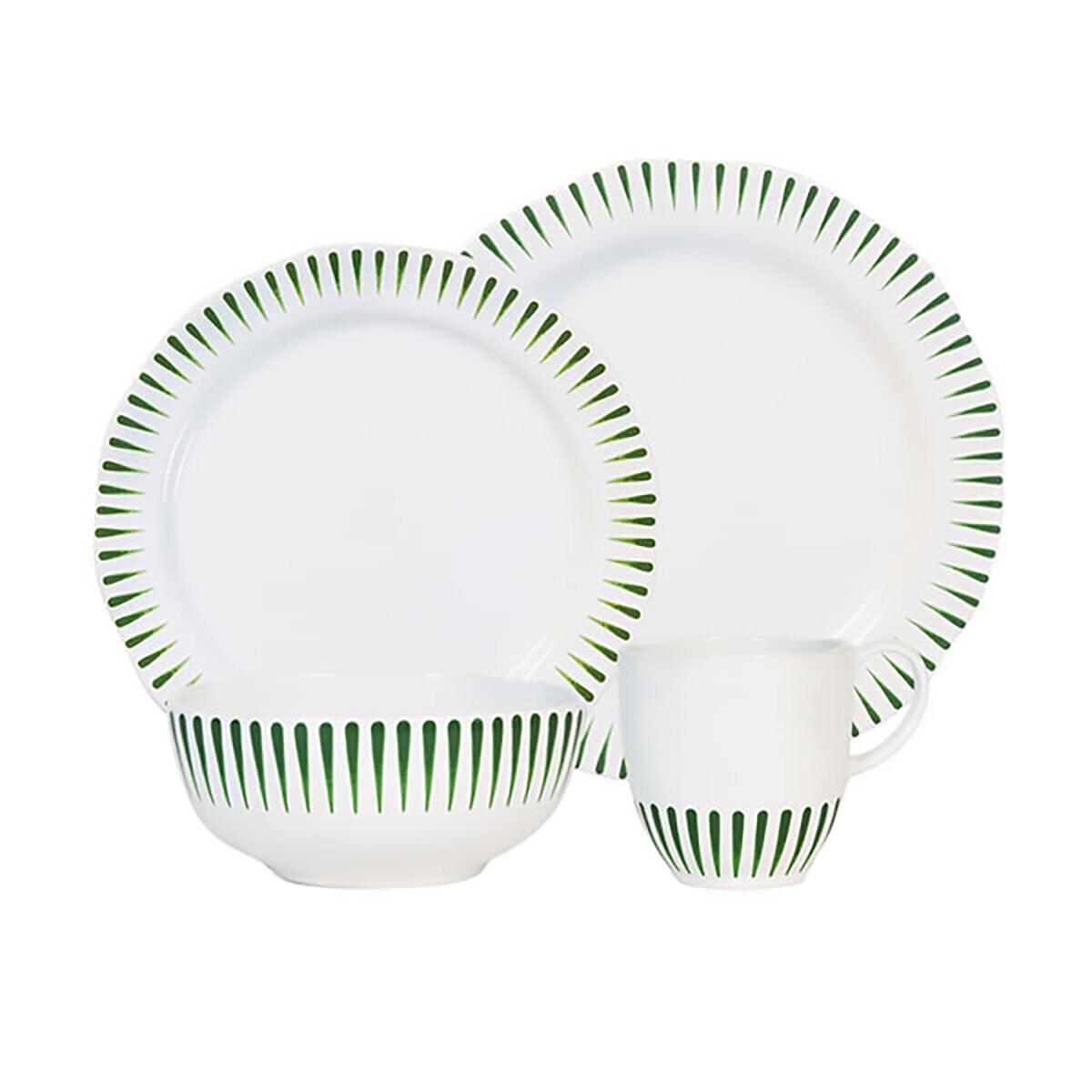 Juliska Sitio Stripe 4 Piece Place Setting Basil STS40X/29, MPN: STS40X/29, 810113178035