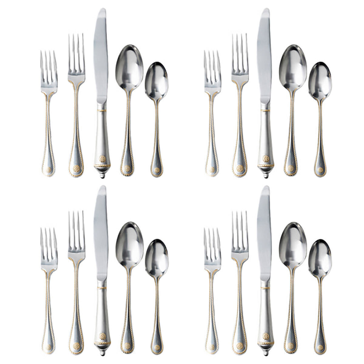 Juliska Berry &amp; Thread 20 Piece Place Setting Bright Satin with Gold FWBT29SET/67, MPN: FWBT29SET/6…
