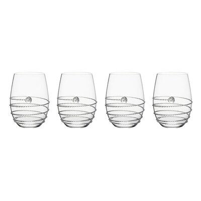 Juliska Amalia Stemless White Wine Glass Set of 4 B375SET4/C, MPN: B375SET4/C, 810113175935