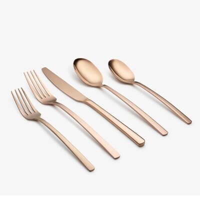 Cambridge Beacon Pvd-Copr Mirror 18/0 Stainless Steel 20 Piece Flatware Set 341220CBK12DS, MPN: 341…