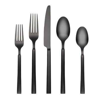 Cambridge Gailann Pvd Black Sat 18/0 Stainless Steel 20 Piece Flatware Set 518820R, MPN: 518820R, 7…