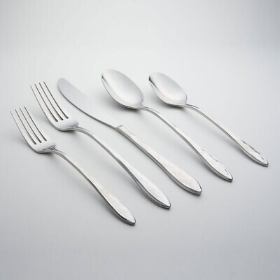 Cambridge Devyn Texture Mirror 18/10 Stainless Steel 20 Piece Flatware Set 303920CNB12R, MPN: 30392…