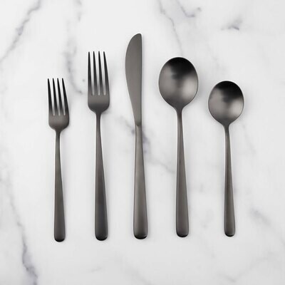 Cambridge Lorenn Pvd Black Satin 18/10 Stainless Steel 20 Piece Flatware Set 508820CPG12DS, MPN: 50…
