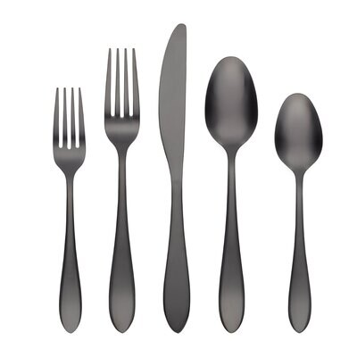Cambridge Delia Black Pvd Satin 18/0 Stainless Steel 20 Piece Flatware Set 501720CWD12, MPN: 501720…