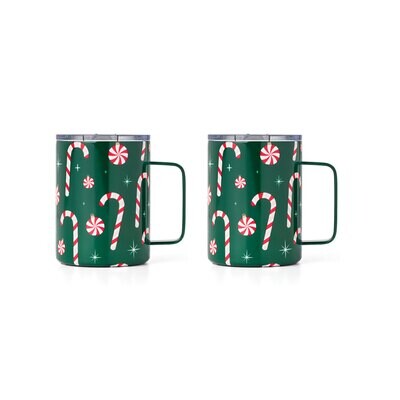 Cambridge 16 Oz Insulated Green Candycane Coffee Mug 896446, MPN: 896446, 810133070494