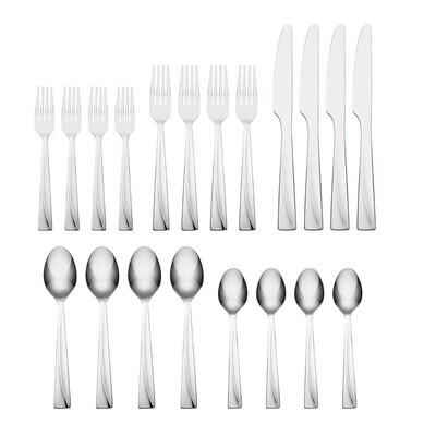 Cambridge Jasper Mirror 18/0 Stainless Steel 20 Piece Flatware Set 323220CSLG12, MPN: 323220CSLG12,…