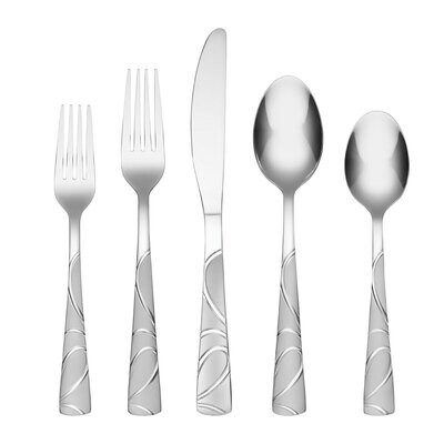 Cambridge Sasha Sand 18/0 Stainless Steel 20 Piece Flatware Set 420620CBW12, MPN: 420620CBW12, 7199…
