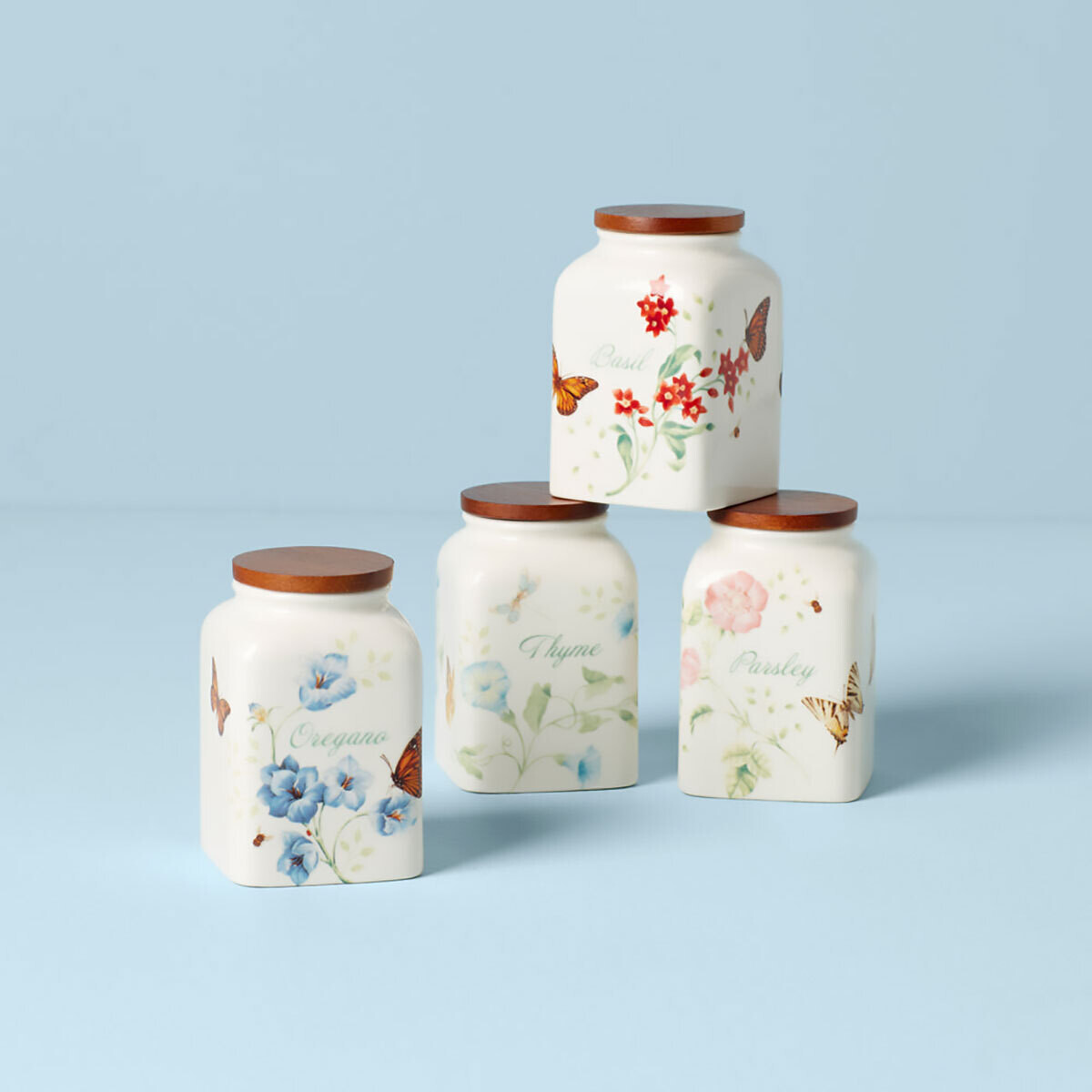 Lenox Butterfly Meadow Spice Jars Cooking Set of 4 Assorted 895243, MPN: 895243, 194372027335