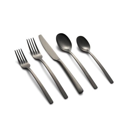 Cambridge Beacon Pvd-Black Sat 18/0 Stainless Steel 20 Piece Flatware Set 286620HGY12XDS, MPN: 2866…