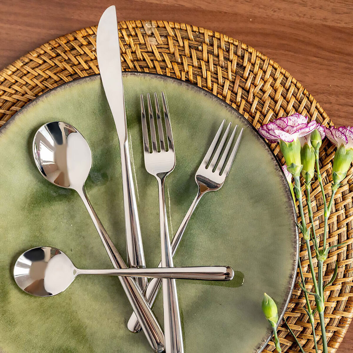 Cambridge Lorenn Mirror 18/10 Stainless Steel 20 Piece Flatware Set 304320CNB12DS, MPN: 304320CNB12…