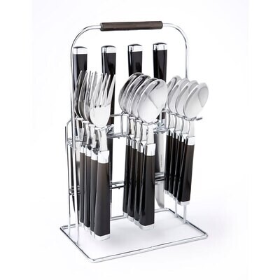 Cambridge Temptation Black Charc 16 Piece Flatware Set Rack 247616MD4, MPN: 247616MD4, 719978952418
