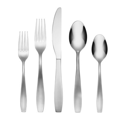 Cambridge Tyrus Satin Mirror 18/0 Stainless Steel 89 Piece Flatware Set 3453J2CBW26R, MPN: 3453J2CB…