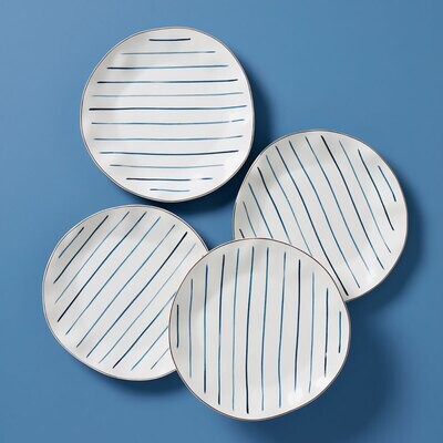 Lenox Blue Bay Dinner Plate Stripes Set of 4 895695, MPN: 895695, 194372028547