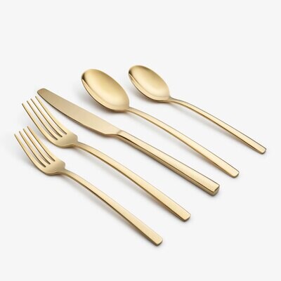 Cambridge Beacon Pvd-Gold Mirror 18/0 Stainless Steel 20 Piece Flatware Set 805520HGY12XDS, MPN: 80…