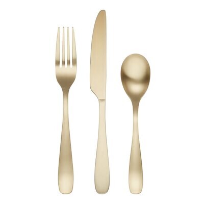 Cambridge Eliana Pvd-Champagne Sat 18/0 Stainless Steel 12 Piece Flatware Set 503212CBWC18, MPN: 50…