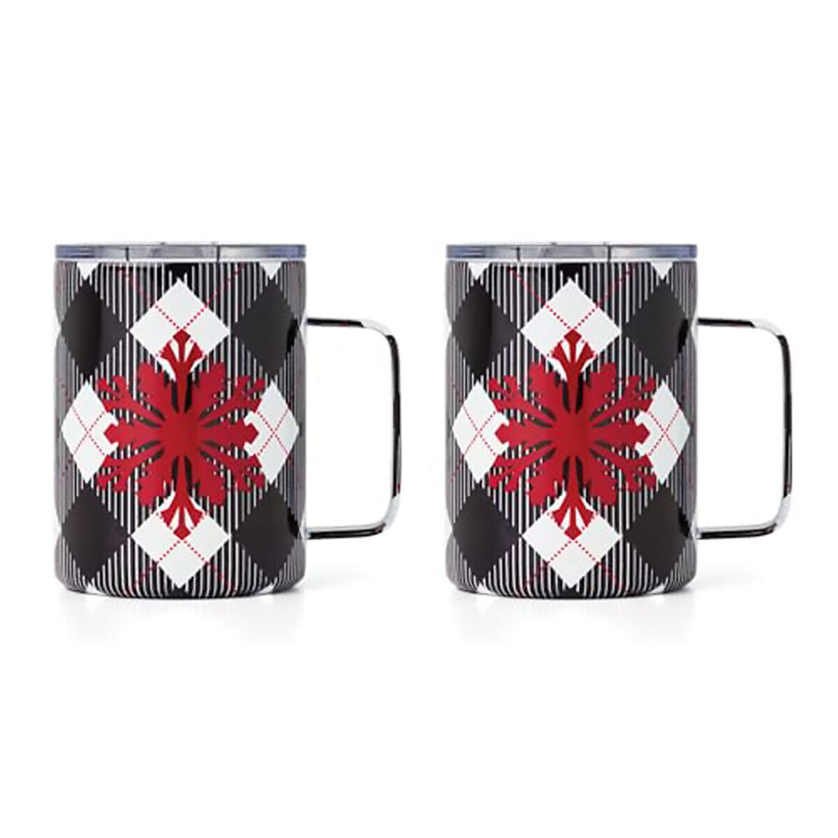 Cambridge 16 Oz Insulated Black Plaid Straigt Coffee Mug 896488, MPN: 896488, 810133070685
