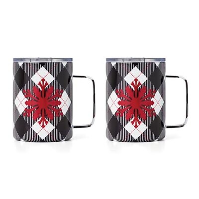 Cambridge 16 Oz Insulated Black Plaid Straigt Coffee Mug 896488, MPN: 896488, 810133070685