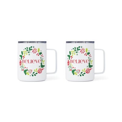 Cambridge 16 Oz Insulated Believe Wreath Coffee Mug 896444, MPN: 896444, 810133070470