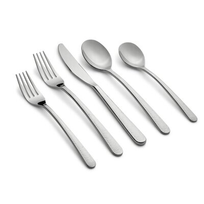 Cambridge Kiera Texture Mirror 18/0 Stainless Steel 20 Piece Flatware Set 350720CNW12R, MPN: 350720…