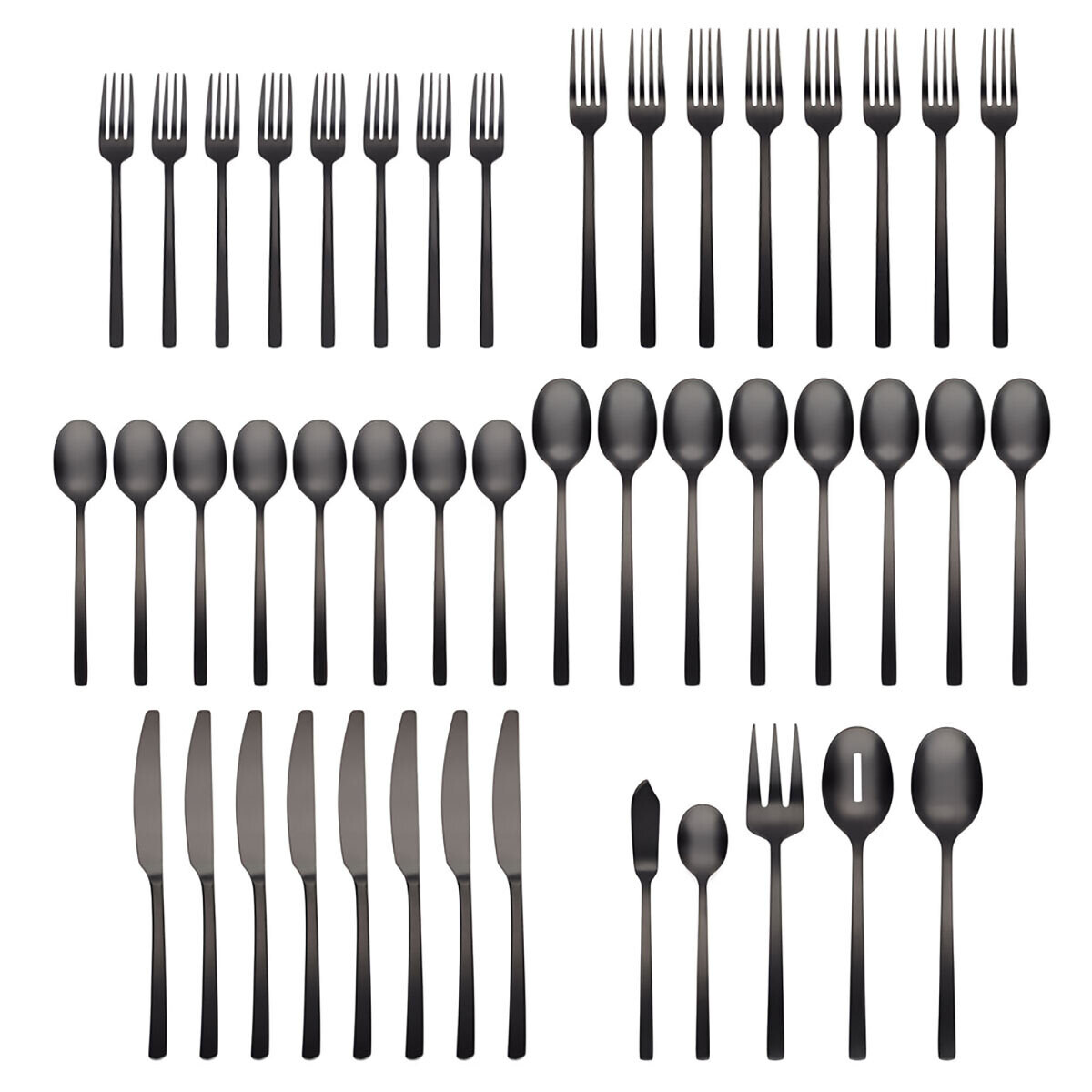 Cambridge Beacon Pvd Black Sat 18/0 Stainless Steel 45 Piece Flatware Set 286645CKW13DS, MPN: 28664…